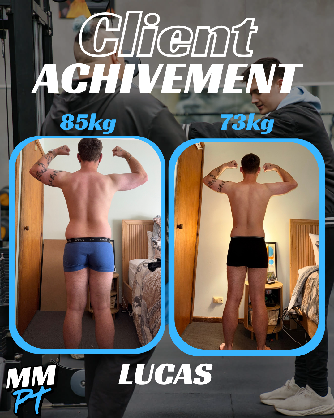 Lucas Boland transformation, back flex, 85kg to 73kg